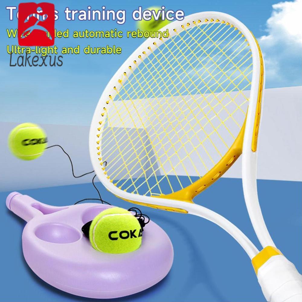 Bộ Bộ thực hành cho người mới bắt đầu bóng tennis dây đàn hồi cao cho huấn luyện viên quần vợt Solo đa năng lakexus (màu sắc ngẫu nhiên)