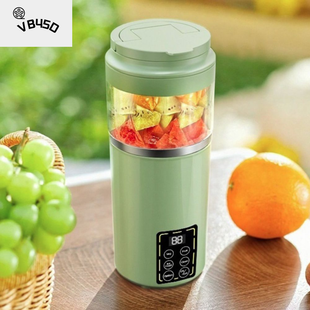 VB45D Màn hình kỹ thuật số Cốc ép trái cây tự động Không dây Sạc USB Cốc ép trái cây Di động Chống thấm nước Máy ép trái cây điện Sinh tố