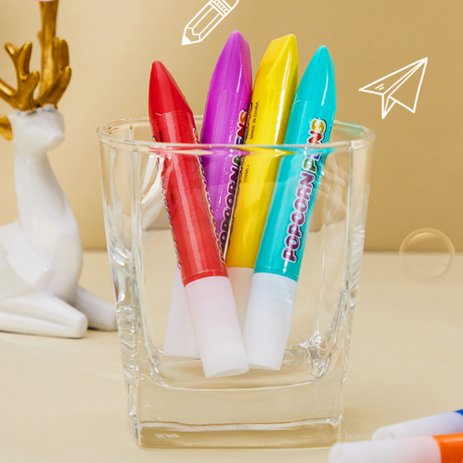 3D Magic Popcorn Pens Funny Colour Puffy Painting Drawing Pens Toys for Children Art Supplies Christmas Gifts TF-Arm-TH