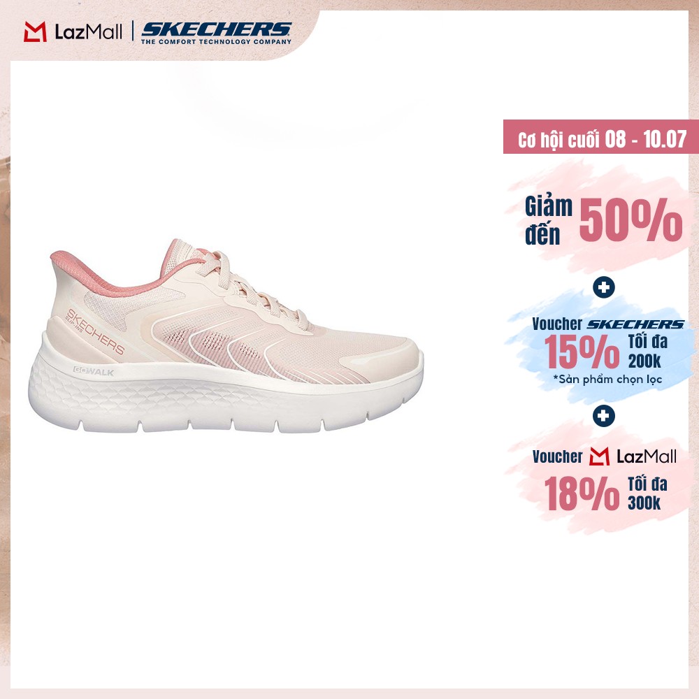 [Chỉ 5-7.7 - Voucher Skechers 18% + Voucher Lazada 18%] Giày Thể Thao Nữ Skechers Slip-ins GOwalk Flex Farrah Đi Bộ - 125509-BGE Air-Cooled Memory Foam