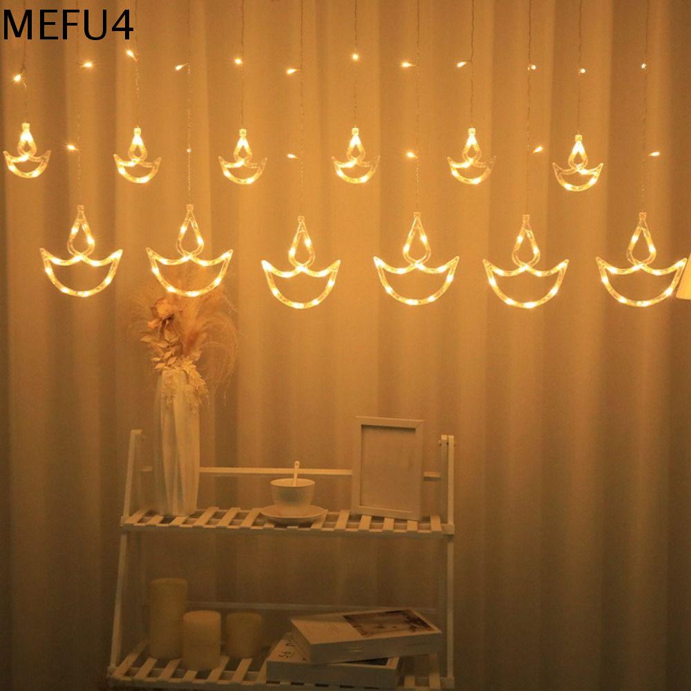 MEFU4 Đêm rực rỡ Ánh sáng Diwali Cổng USB Hình trái tim Đèn rèm Giáng sinh Chúc mừng Diwali Đèn dây Trang trí đám cưới