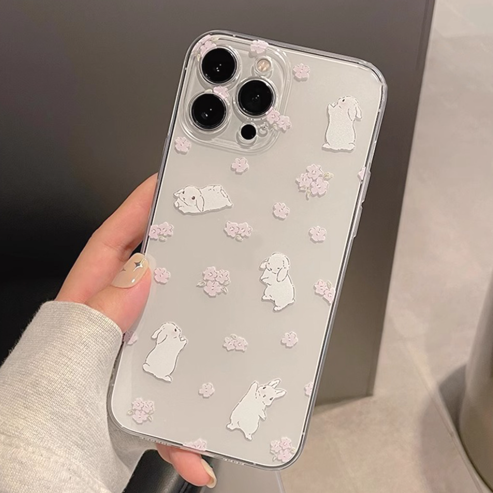 Ốp điện thoại cho Iphone thỏ trong suốt dễ thương 16 15 14 13 12 11 Pro Max 7plus 8 Plus XR XS x Vỏ 