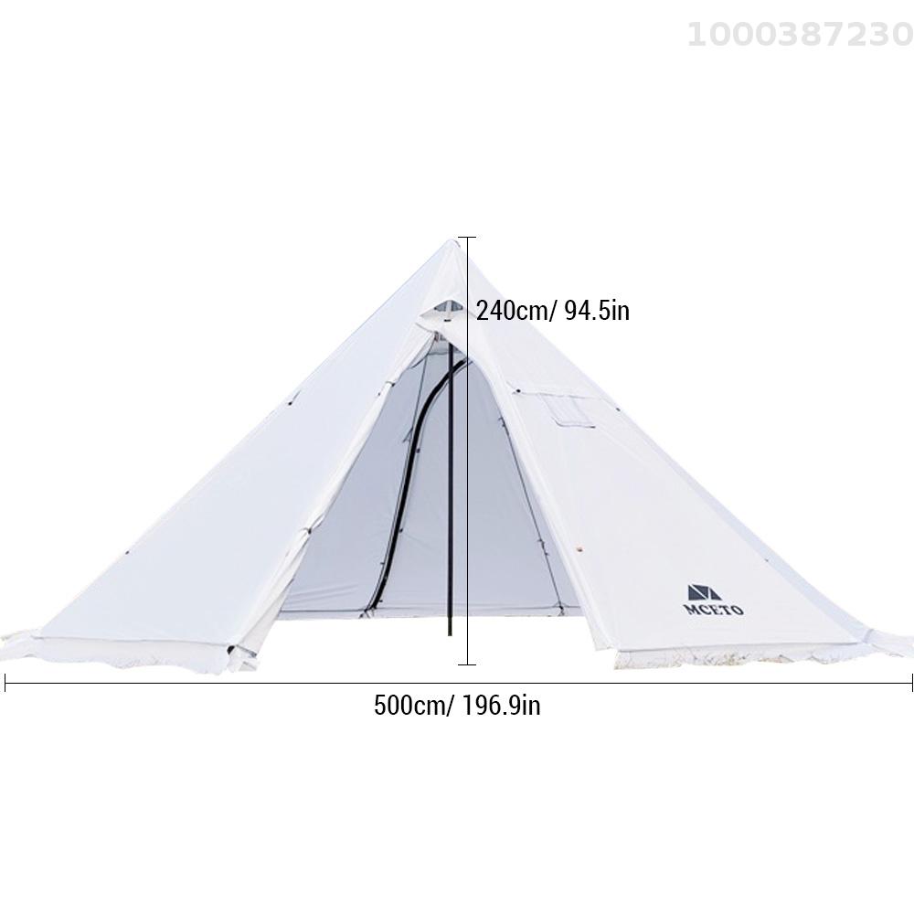 【100% Authentic】Lixada 5-8 People Tipi Hot Tent with Stove Jack Camping Pyramid Teepee Tent for Camping Backpacking Hiking · v25