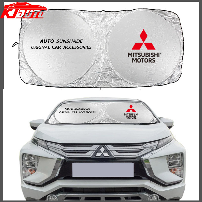 Mitsubishi Car Windshield Front Sun Shade Cover For Ralliart Xforce Mirage G4 Triton L200 Xpander Lancer ASX Outlander Attrage Pajero Sun Visor Hunter Protector Front SunShade ราคา 116 บาท*ส่งฟรี