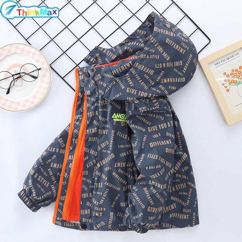 2pcs Boys Outdoor Jacket 3-in-1 Thickened Detachable Coat Kids Hooded Outerwear ราคา 777 บาท*ส่งฟรี