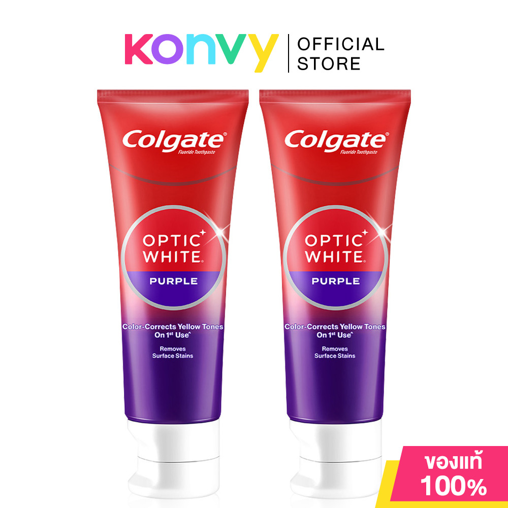 Colgate Toothpaste Optic White Purple [100g x 2pcs] ยาสีฟันคอลเกต อ๊อพติค ไวท์ เพอร์เพิล ราคา 269 บาท*ส่งฟรี