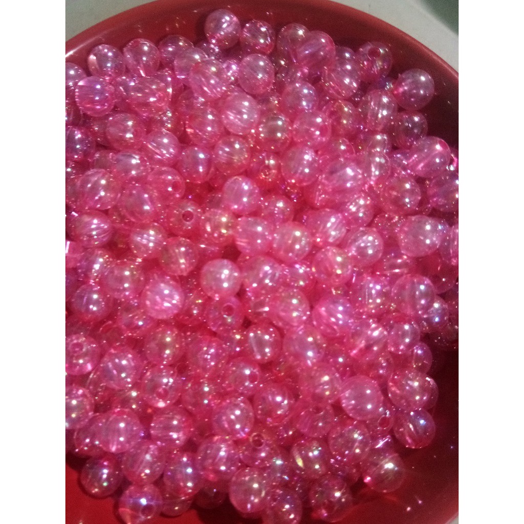 100 PCS 6MM Rainbow Smooth Beads