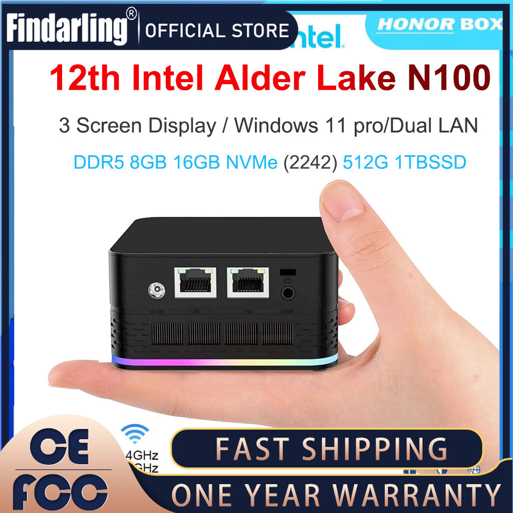 T9 Intel พีซีขนาดเล็ก Plus N100ทะเลสาบออลเดอร์8GB/16GB DDR5 256/512GB/1TB Windows 11 Pro คอมพิวเตอร์พกพาสายแลนคู่สาม HD-MI เดสก์ท็อปพีซี ราคา 4,772 บาท*ส่งฟรี