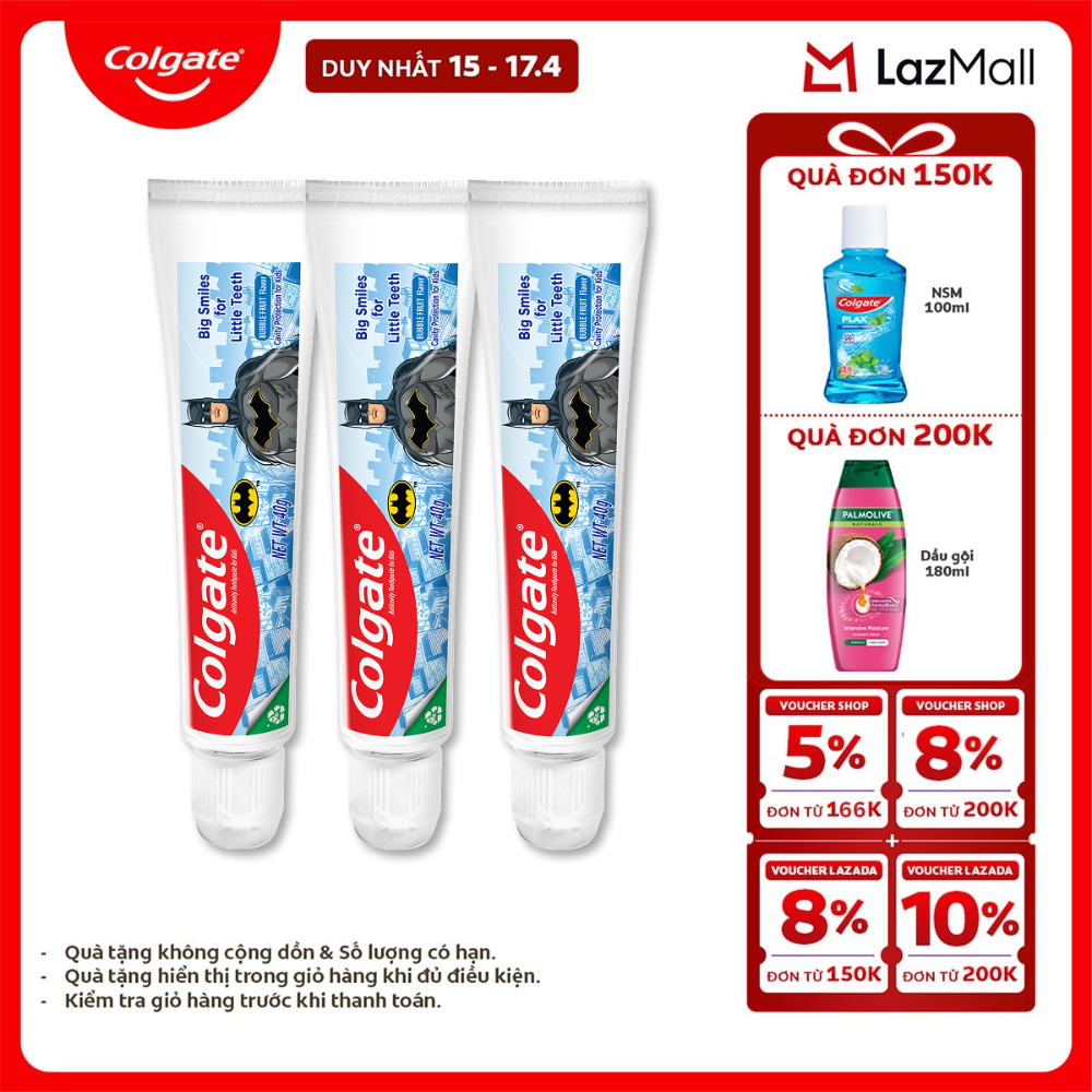 [Chỉ 15-17.4_X2 Voucher giảm đến 18%] Bộ 3 kem đánh răng Colgate 40g dành cho bé
