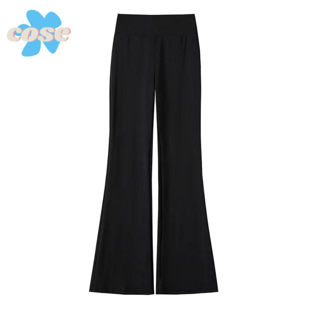 Cose quần cá mập co giãn cao eo cao Quần Ống Loe Skinny Trơn Nâng Mông Legging Bó Sát Quần Legging ống loe thường ngày xuân hè