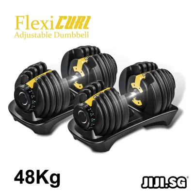 [Bulky] Flexicurl Adjustable Dumbbells (PAIR) - Strength Training / Dumbbell / Weight (JIJI.SG)