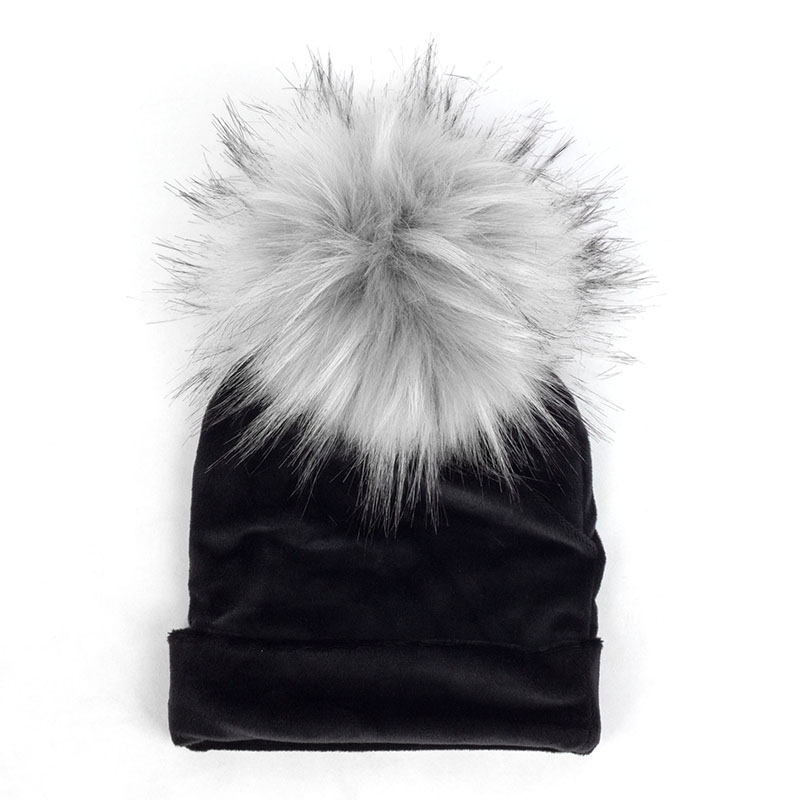 Nbhgy geebro mùa đông warme chế độ niedlichen bé mädchen jungen Samt Beanie hüte Ins solide Weichen diken flanell Babys Kinder giả pelz Pom Pom Túp lều mkjiu