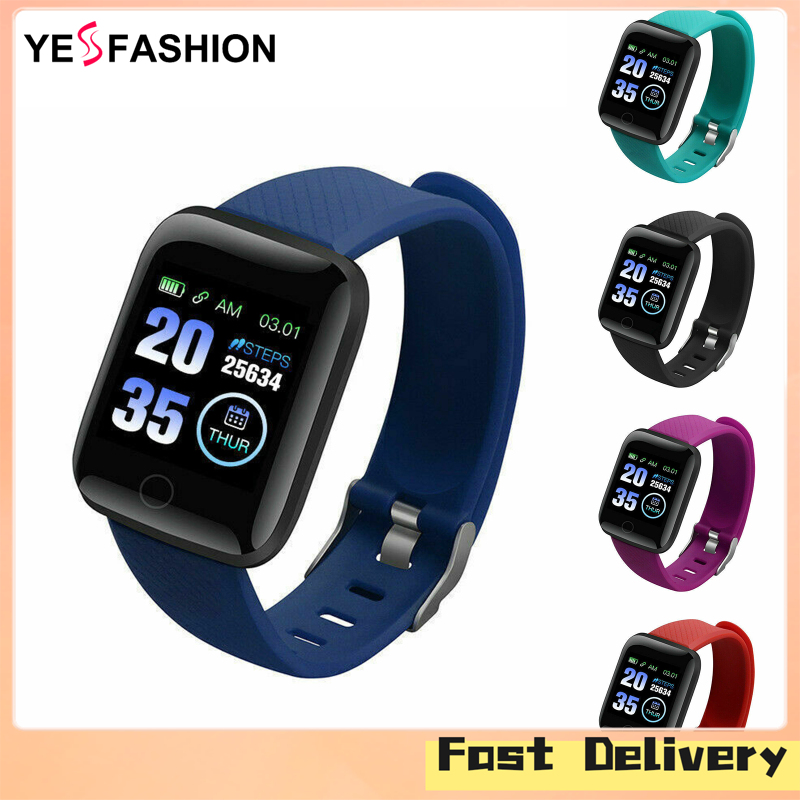 Yesfashion Store IN stock 116Plus Men Women Smart Watch 1.44 Inch Touch Screen Fitness Tracker Waterproof Smartwatch Step Tracker ราคา 96 บาท*ส่งฟรี