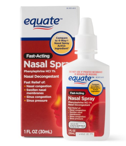 XỊT NHỎ MŨI GIÚP THÔNG MŨI GIẢM NGHẸT MŨI HIỆU QUẢ EQUATE NASAL SPRAY FAST ACTING NASAL SPRAY 30ML -