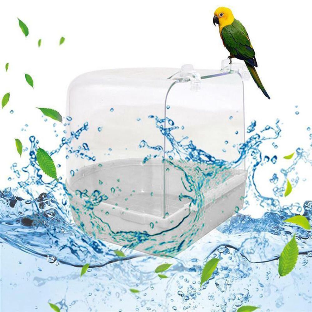 Gan62 treo trên Lồng hộp nhựa Bird Nguồn cung cấp phụ kiện lồng con vẹt tắm cho chim bồn tắm birdbath cho pet tắm