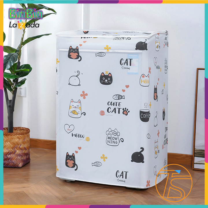 Áo trùm máy giặt cửa ngang và cửa trên 7kg đến 12kg, Vải peva 2 lớp dày chống rách, Áo trùm máy giặt lòng đứng, Tấm che đậy phủ máy giặt (giao màu ngẫu nhiên)