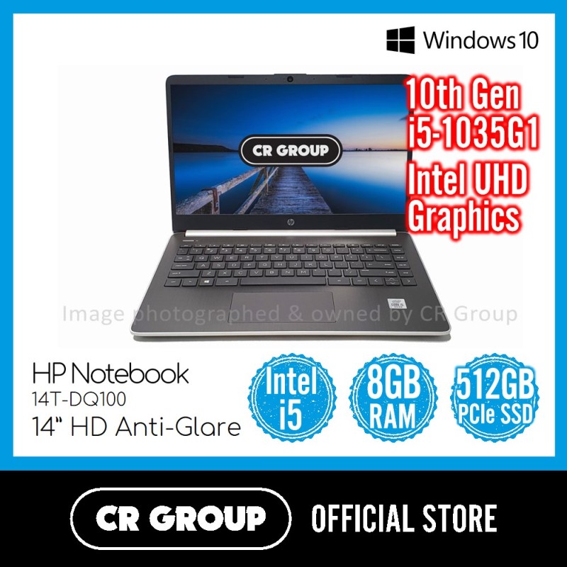 HP Notebook 14T-DQ100 14 Inch HD | Intel Core i5-1035G1 | 8GB DDR4 RAM | 512GB PCle SSD | Intel UHD Graphics