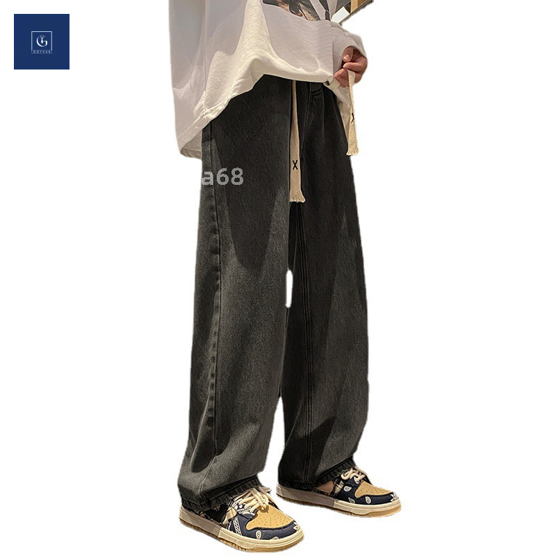 Quần Bò Cổ Điển Mùa Xuân Và Mùa Thu Ống Đứng Rộng Rãi Thoải Mái Thương Hiệu Thời Trang Ống Rộng Phong Cách Mỹ Quần Dài Thường Ngày Đường Phố Cao Cấp Nam