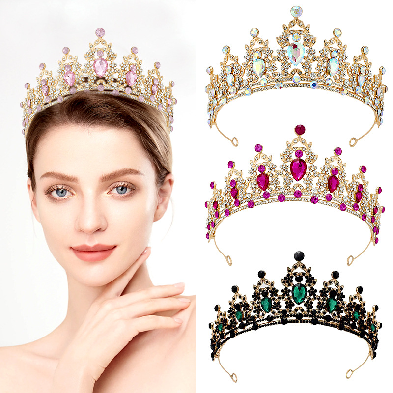 -embellished tiara crown Glamorous Sparkling Elegant headband Handcrafted Delicate Baroque bride tiaras for Wedding Bridal party Prom Pageant Special occasions