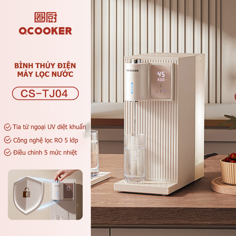 Bình thủy điện máy lọc nước làm nóng để bàn Xiaomi Qcooker CS-TJ04-75G Công nghệ lọc RO 5 lớp siêu sạch công suất 2130w