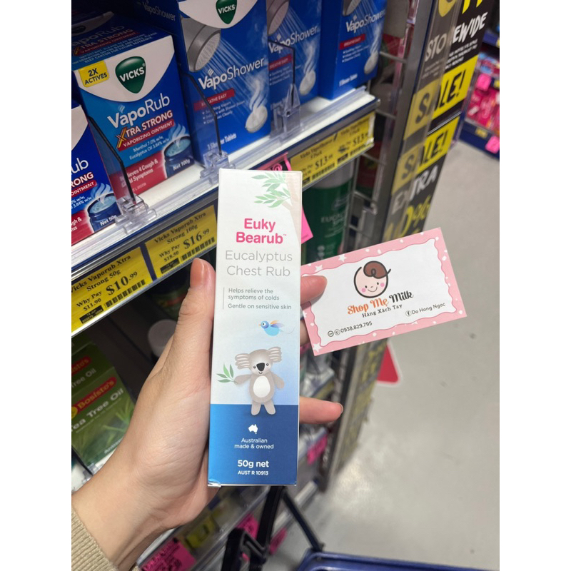 Dầu ấm ngực khuynh diệp Úc Euky Bearub tuýp 50G tiện lợi 100% chiết xuất bạch đàn hữu cơ - SẢN PHẨM