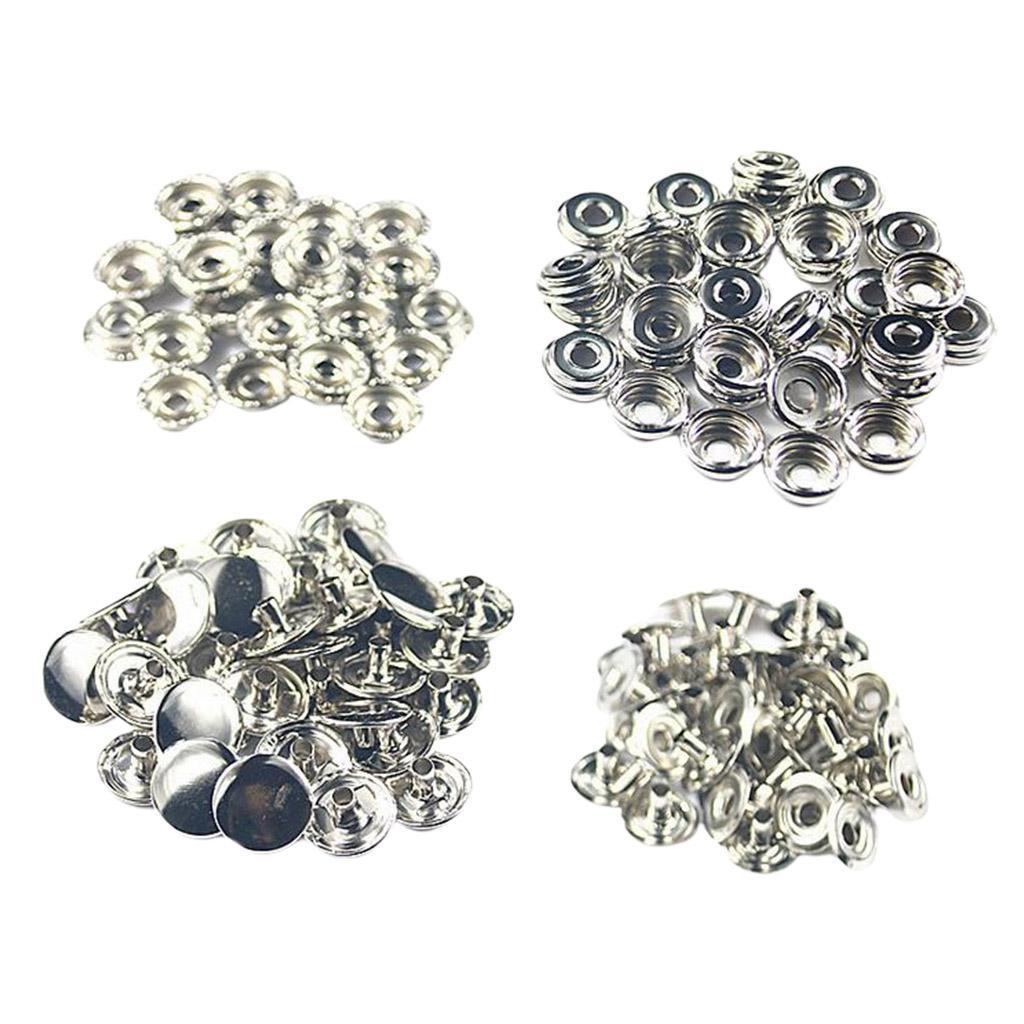 Aayang 50Sets Snap Fasteners Press Stud Button Sewing For Leather