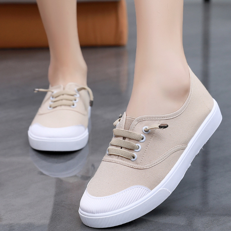 Giày lười nữ vải mềm đế cao su êm chân cao 2cm kiểu dáng thể thao