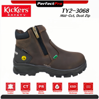 Kickers Safety Shoes TY2-3068 | WATERPROOF & ESD | Anti-slip Safety Boot | Mid Cut Zip On | Size UK6-11