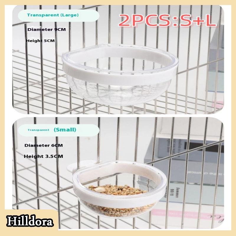 [Hilldora] Bird Feeding Bowl Detachable Transparent Bowl Plastic Food Cup For Cage Convenient Hanging Water Feeder For Parrots - 7