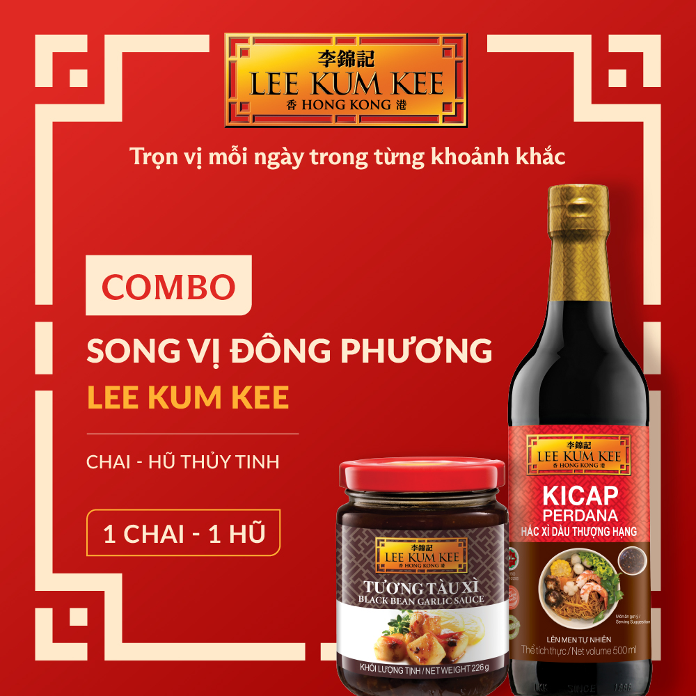 [Đơn 150K Tặng Gói Sốt] Combo Song Vị Đông Phương LEE KUM KEE gồm 01 Hũ Tương tàu xì 226 gram & 01 chai Hắc xì dầu thượng hạng 500 ml