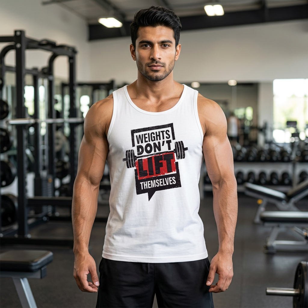 Cotton Jersey Printed Gym Sando Tanks Top For Men