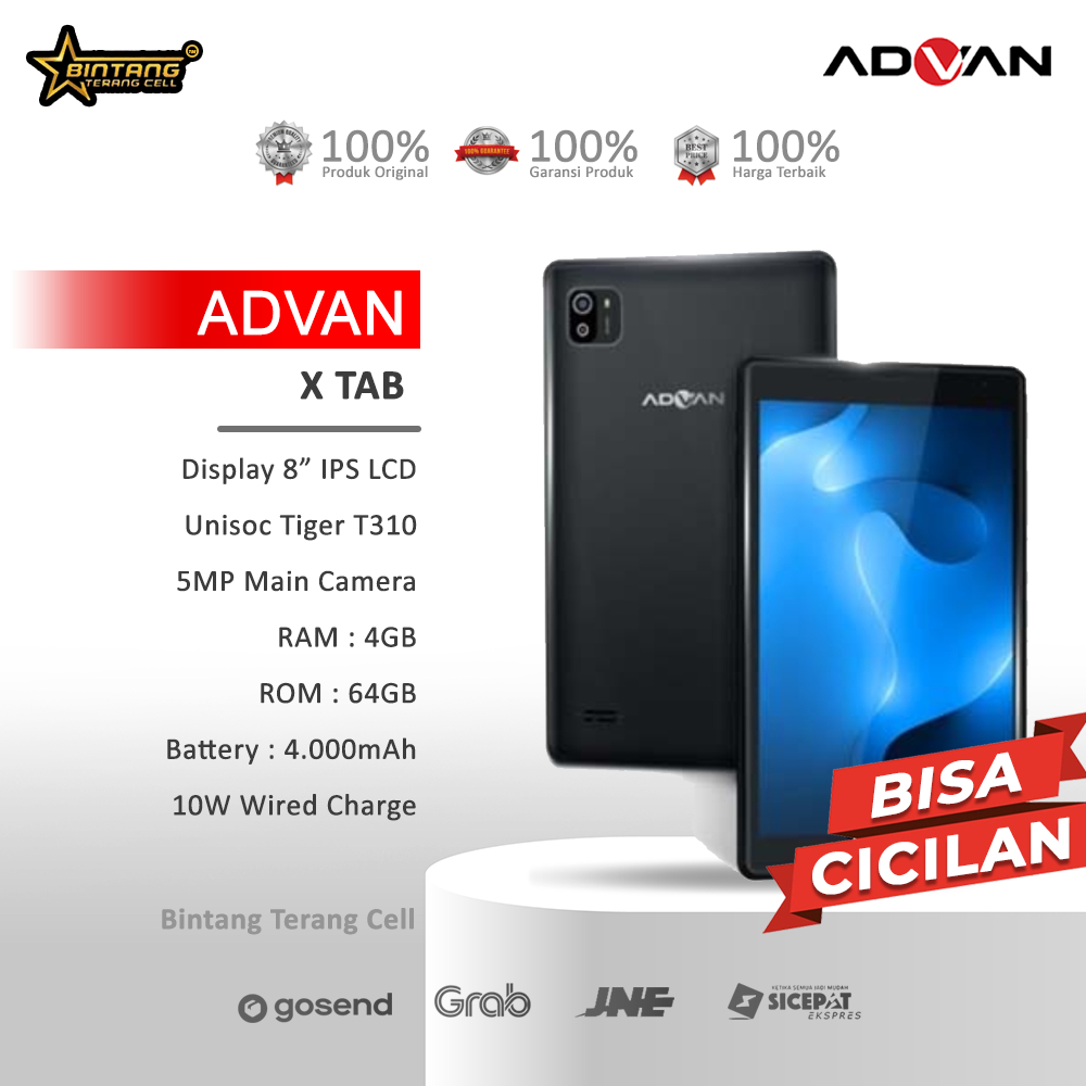 Advan tablet XTAB RAM 4/64GB tablet murah Garansi Resmi X Tab Advan Giá 1,308,000 Đồng*Miễn phí vận chuyển