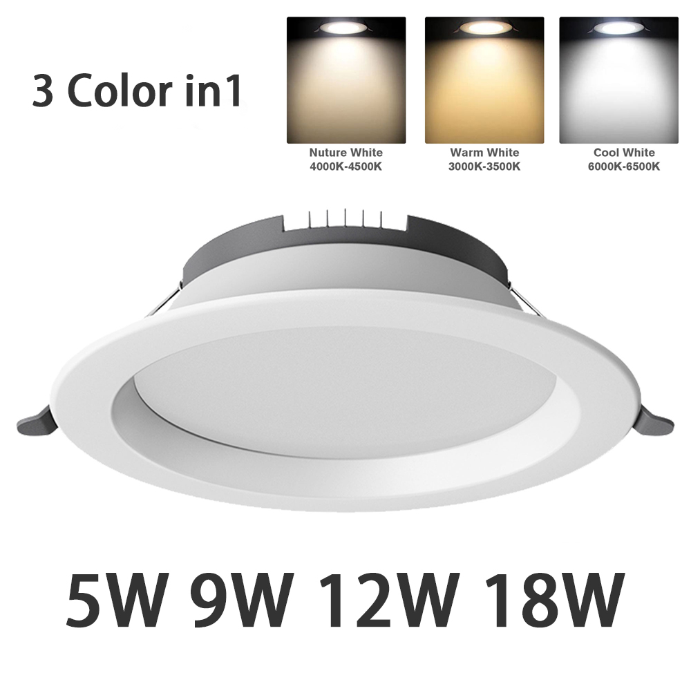 220V Đèn LED âm trần Cao Cấp 4Inch 6Inch 5W 9W 12W 18W Vòng Vuông Downlight Đèn LED siêu mỏng Đèn âm