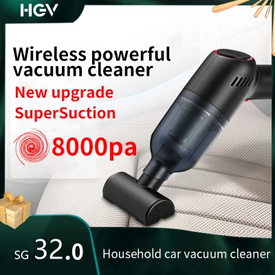 HGV 8000Pa Super suction 12V 120W Portable Home vehicle Vacuum Cleaner portable vacuum cleaner for car Wet And Dry Dual Handheld Clean 5.0m wires Strong Power Vacuum Dirt Clean Car vacuum cleaner