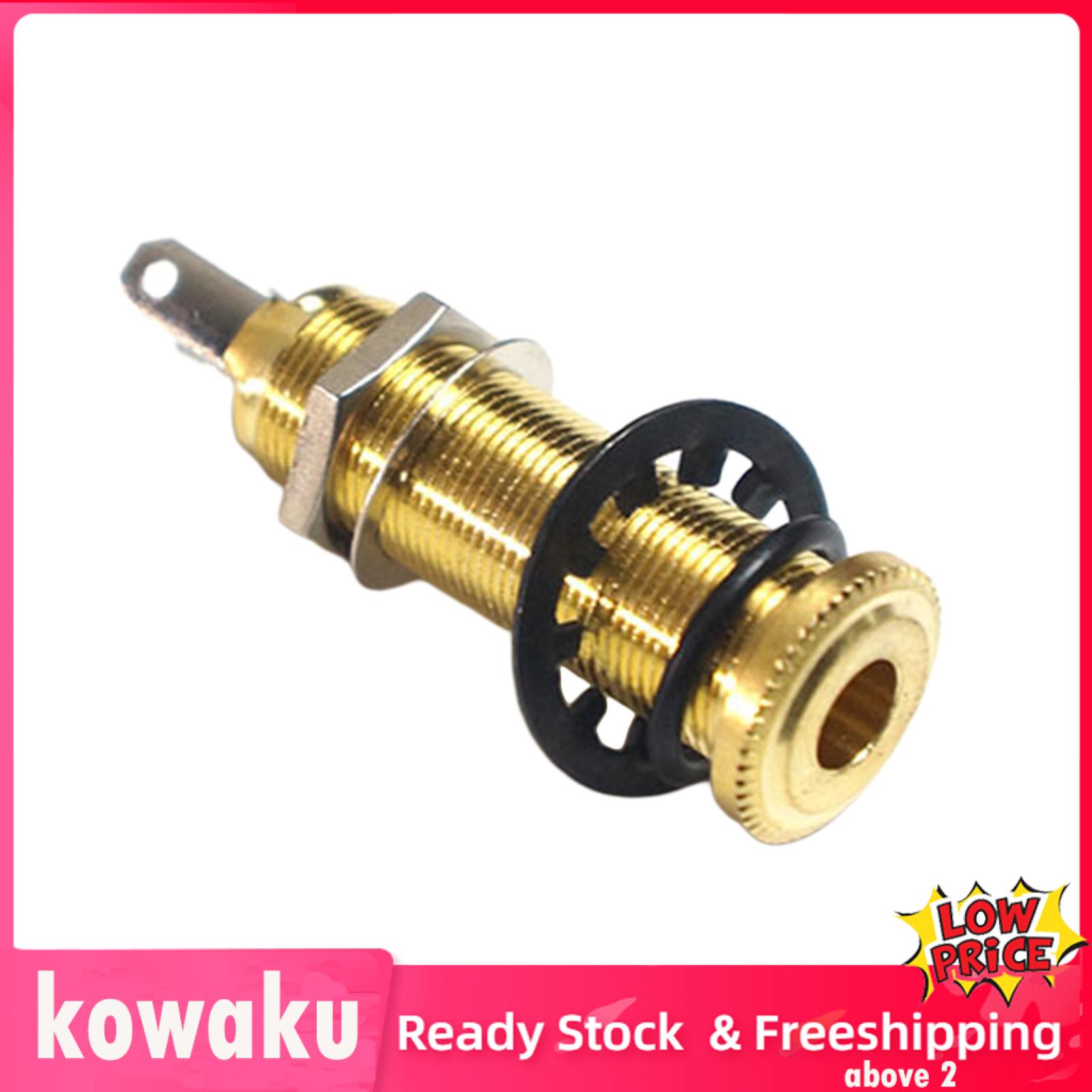 kowaku 1/4" Guitar Pickup Endpin Jack Jack Plug Sockets Threaded Cylinder Replace Accessory Pickup E