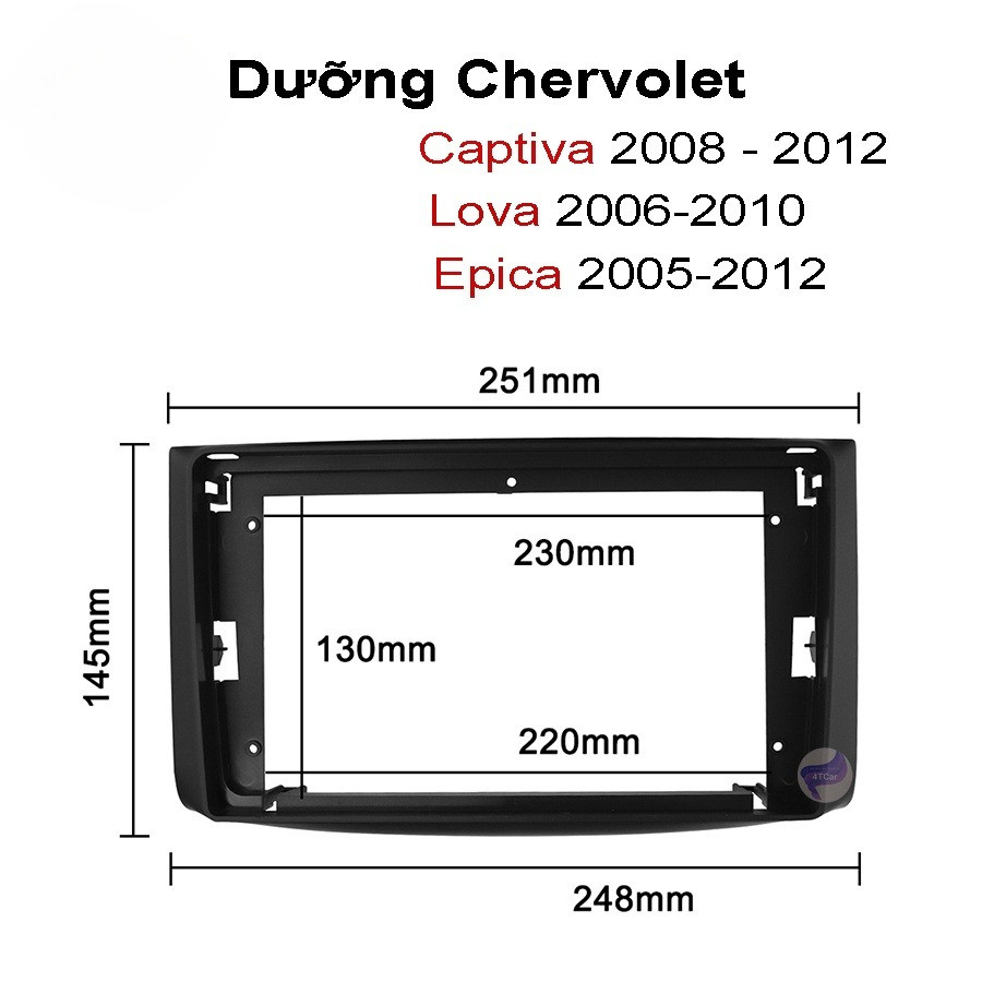 Mặt dưỡng màn android Chevrolet Captiva 2008-2012 (9 inch)