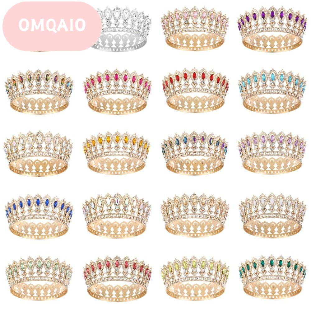 OMQAIO กลม มงกุฎเจ้าหญิงราชินี ยุโรป มงกุฎกษัตริย์ มงกุฎเจ้าสาวงานแต่งงาน ของใช้ในงานแต่งงาน จิวเวลรี่สำหรับผม มงกุฎประกวดแบบบาโรก สำหรับผู้หญิง ราคา 172 บาท*ส่งฟรี