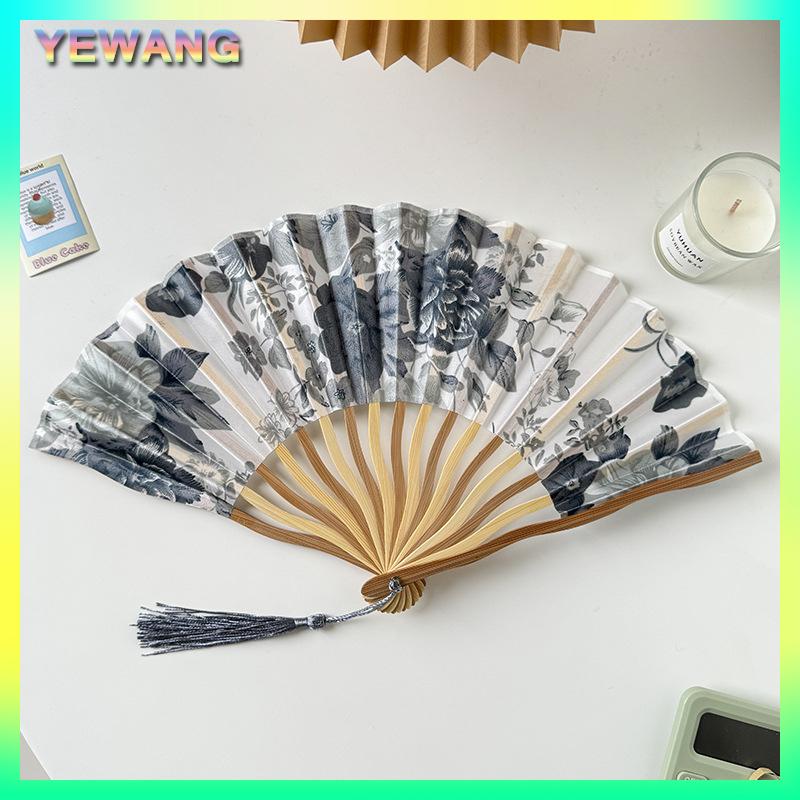 YEWANG Trung Quốc Nhật Bản phong cách quạt lụa gấp Quạt đám cưới fan hâm mộ nghệ thuật Quà Tặng khiêu vũ tay fan hâm mộ cổ điển tre gấp tay cầm hoa fan hâm mộ - 5