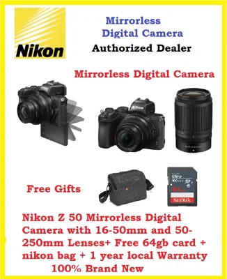 Nikon Z 50 Mirrorless Digital Camera with 16-50mm and 50-250mm Lenses+ Free 64gb card + nikon bag + 1 year local Warranty