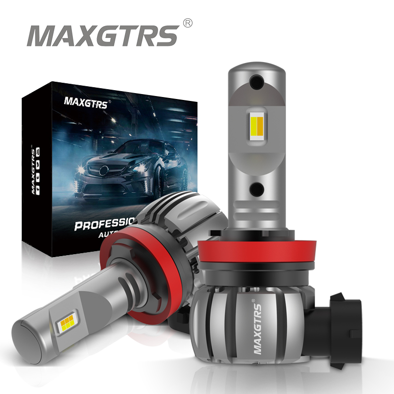 MAXGTRS 2X H11 H3 LED Fog Light Bulbs H8 H9 H16 JP 9005 9006 HB3 HB4 PSX26W PSX26W P13W H16EU LED CSP 6000k White/3000k Golden DRL Car Daytime Running Light