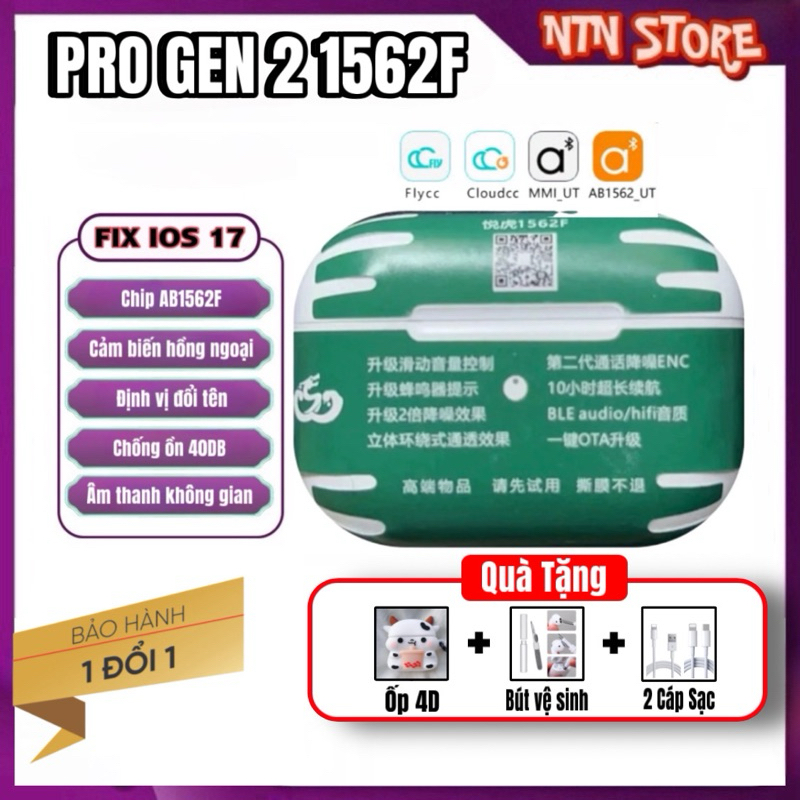 TAI NGHE BLUETOOTH PR0 2 HỔ VẰN 1562F FLYCC TẶNG KÈM ỐP BẢO VỆ 4D BẢO HÀNH 6 THÁNG - NTN STORE