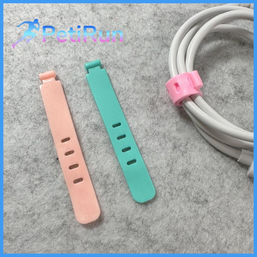 PETIRUN TPR Thiết bị lưu trữ cáp dữ liệu 4 lỗ 6 màu Tông đơ ren cao su Di động Cuộn chỉ