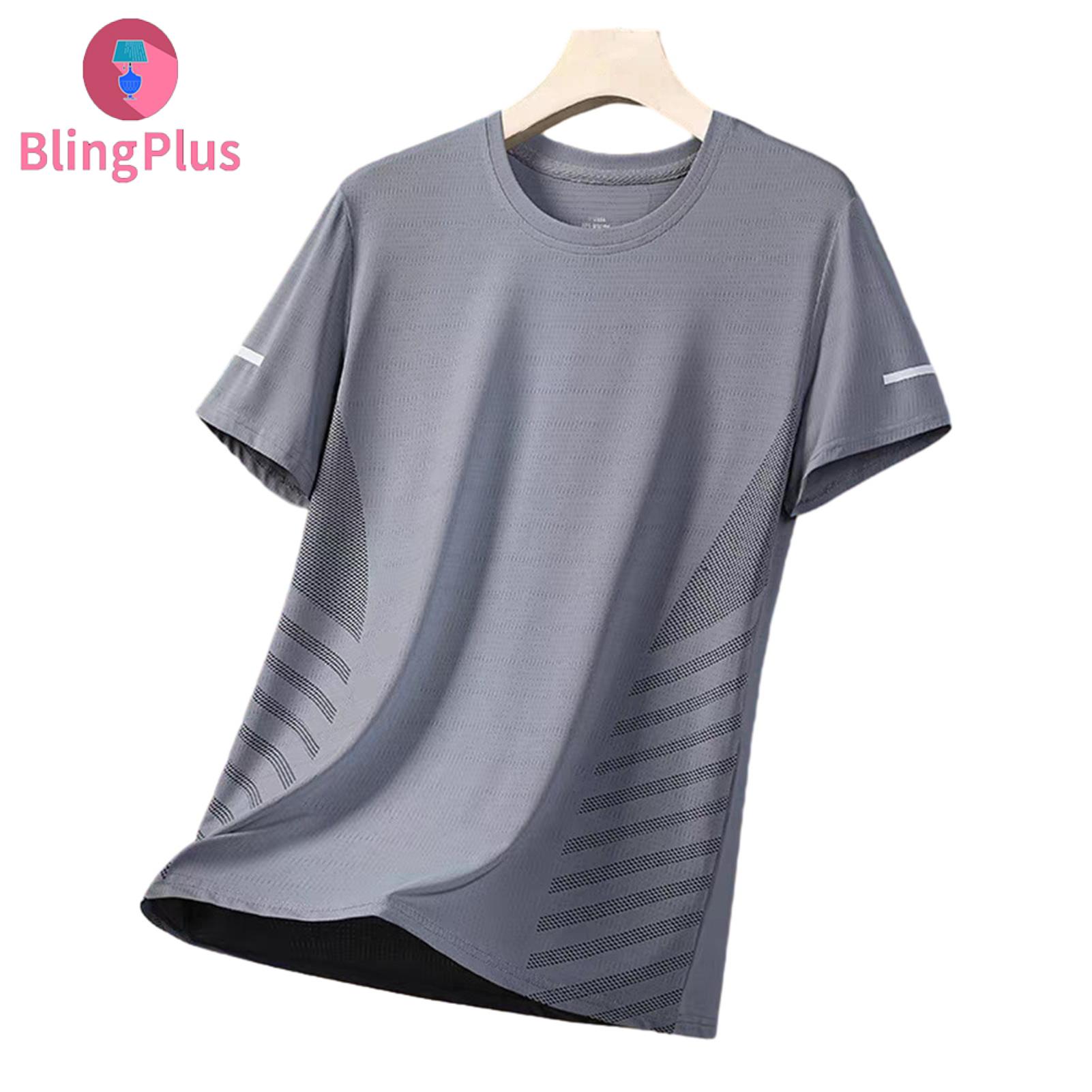 【Ready Stock】 Men Athletic T-shirt Quick Drying Exercise Shirt Men's Quick-dry Breathable Mesh T-shirt Loose Fit Athletic Tee for Jogging Gym Fitness Training Outdoor Workouts – Lightweight Summer Sports Shirt - 2