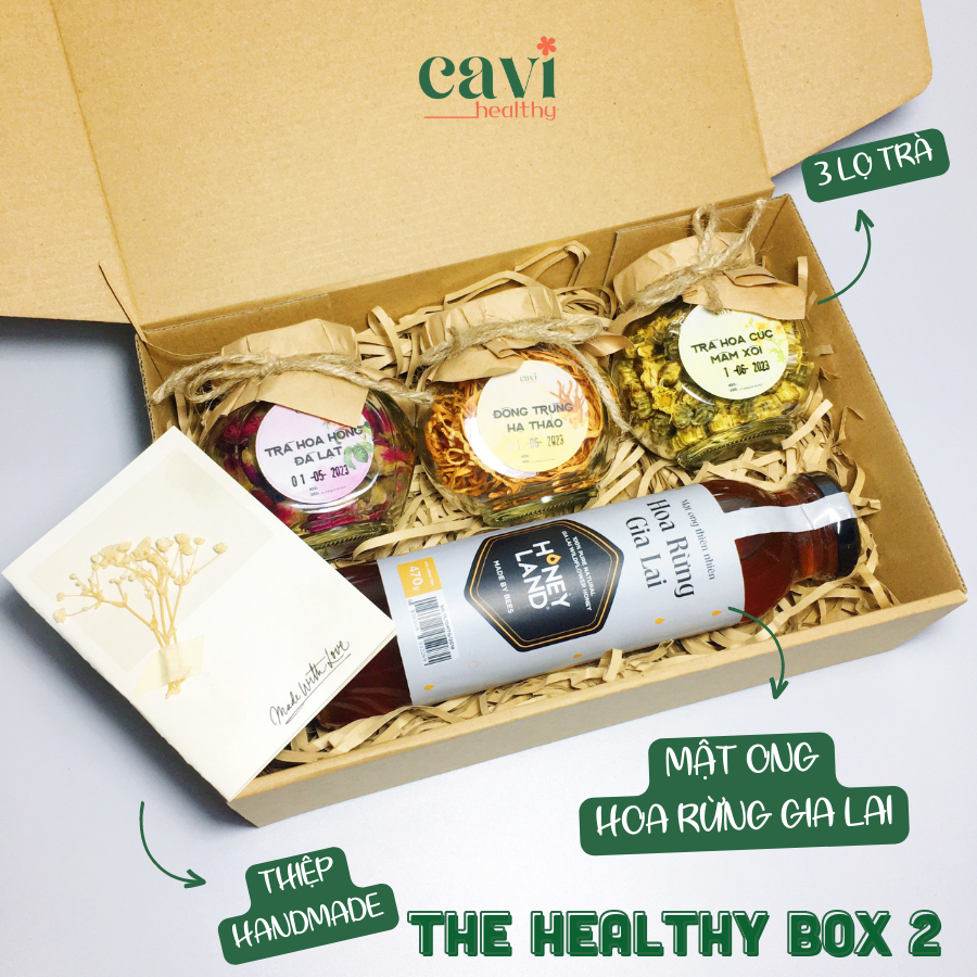Set Quà Trà Hoa Khô Và Mật Ong HoneyLand, Healthy Box Sức Khỏe Tặng Người Thân