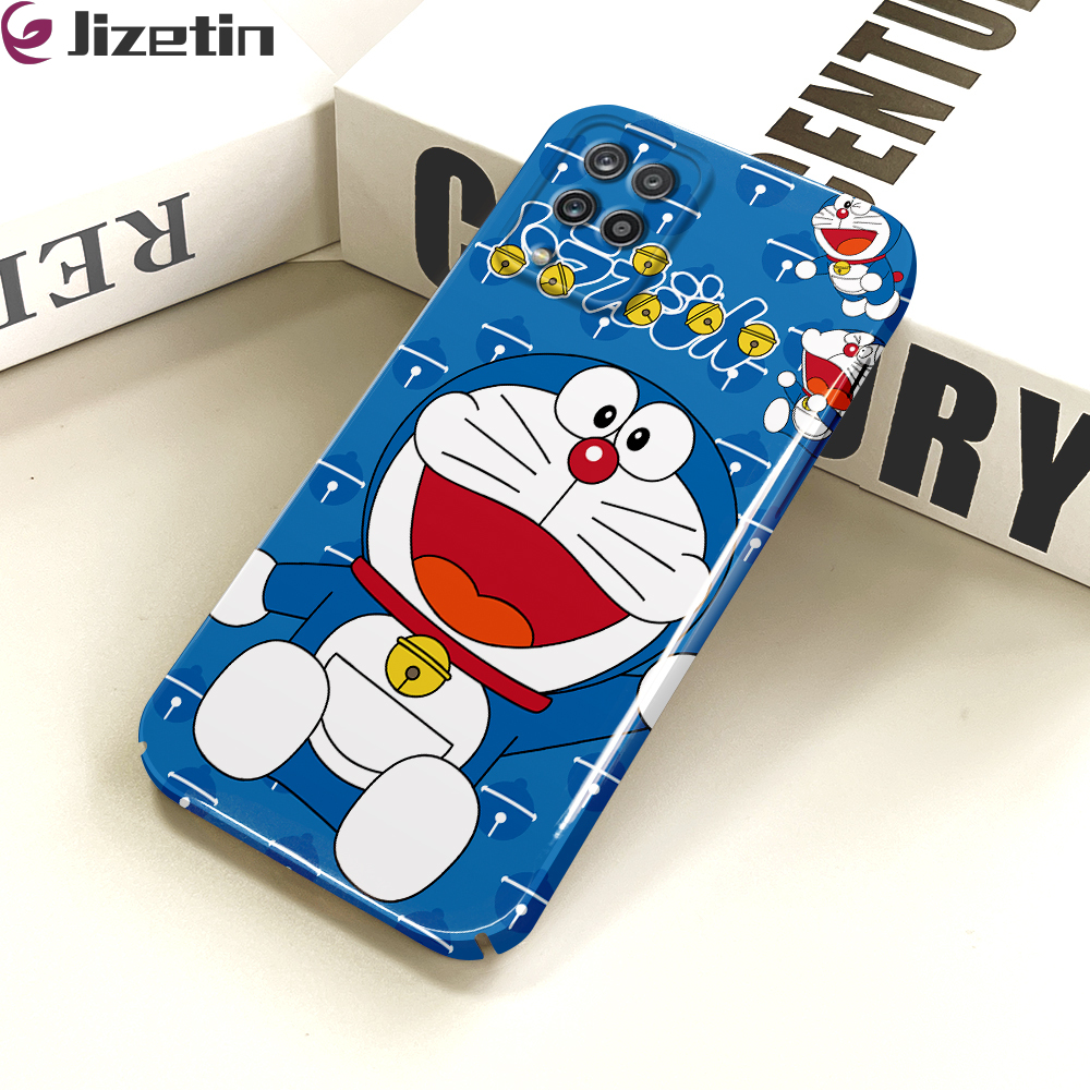 Jizetin Ốp điện thoại cho Samsung Galaxy A12 A12 5G Samsung M12 phim hoạt hình Doraemon thiết kế hình mèo bao gồm tất cả vỏ điện thoại vỏ bảo vệ máy ảnh đầy đủ