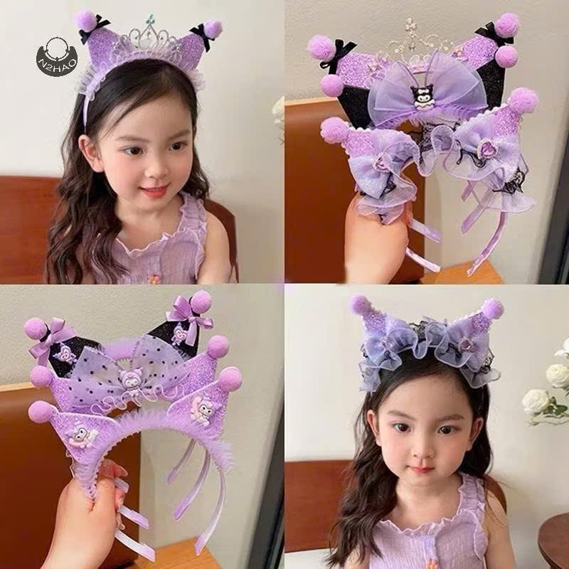 ( HÀNG ĐẸP ) CÀI BỜM TÓC / BĂNG ĐÔ / VƯƠNG MIỆN CHỐNG TRƯỢT HÌNH KUROMI MÀU TÍM DỄ THƯƠNG CHO BÉ GÁI