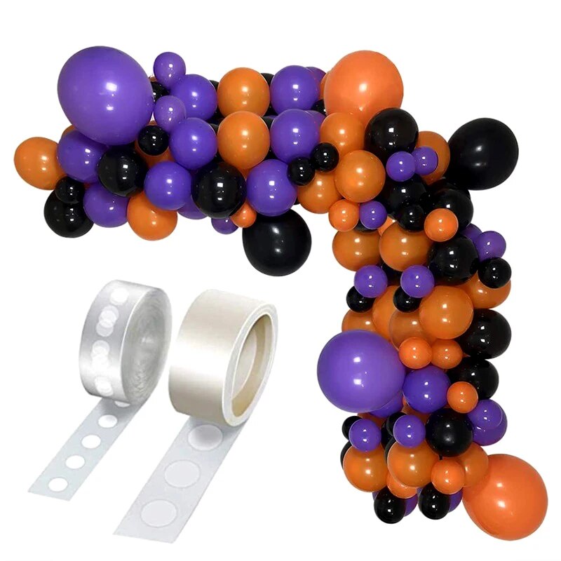 1 Bộ halloween garl vòm Kit bữa tiệc Halloween Trang trí nội thất màu đen cam Latex không khí globos bóng trang trí bóng Nguồn cung cấp