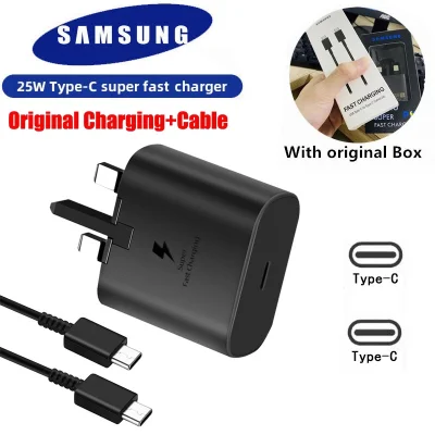 For Samsung Galaxy S21 Charger Super Fast Charging 25W PD USB Type C to Type C cable Adapter USB-C to USB-C Cable For S20 Ultra S20+ S21 Plus Note 10 10+ Note20 A90 A80 A70 A71 Samsung 45WCharger