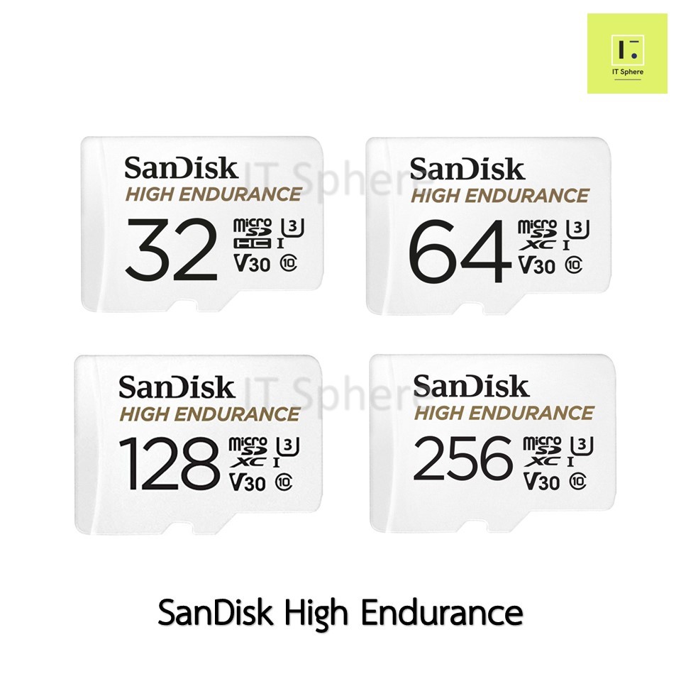 [ศูนย์ไทย] SanDisk High Endurance ความทนทานสูง microSDXC U3 V30 64GB 128GB 256GB memory MicroSD Micro Card SD กล้องติดรถ ราคา 3,599 บาท*ส่งฟรี