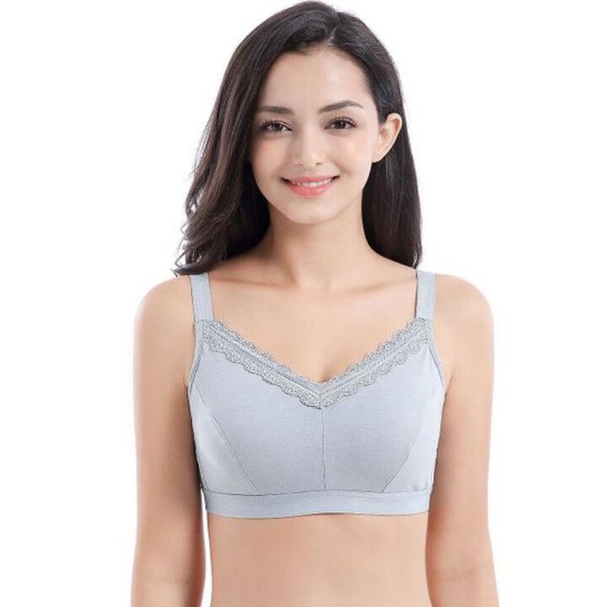 Ice silk Bra Breast Form Bra Mastectomy Women Front Button Bra Designed  With Pockets For Silicone